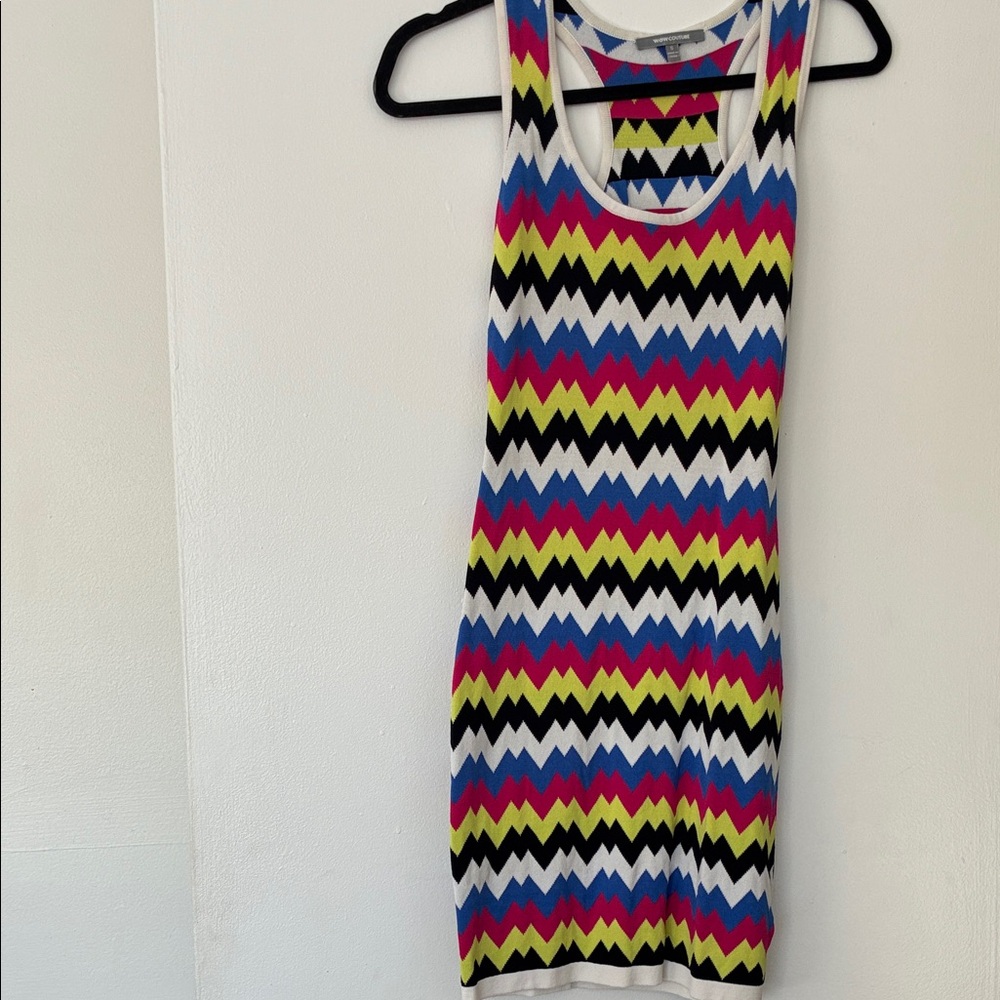 WOW Couture Zigzag Mini Dress - Blue, Pink, Yellow, Black